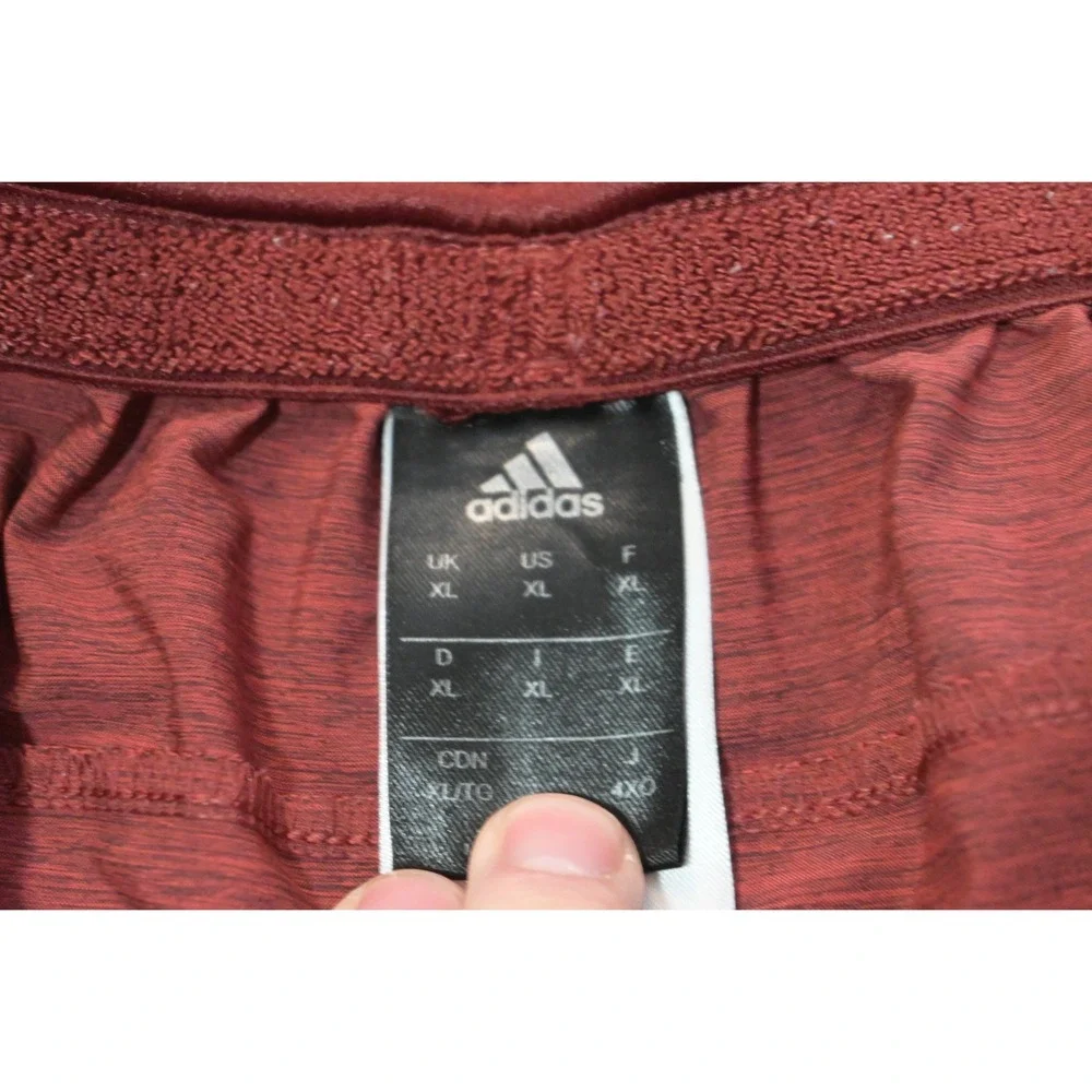 Adidas Athletic Gym Shorts Men XL Maroon‎ Performance W/Pockets Excellent